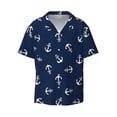 thumbnail image 1 of Disketp Men's Hawaiian Nautical Themed Simple Anchors Print Shirts Button Down Holiday Beach Shirts-Large, 1 of 7