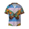 thumbnail image 1 of Disketp Men's Hawaiian Oil Painting Beautiful Butterfly Print Shirts Button Down Holiday Beach Shirts-X-Large, 1 of 7