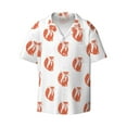 thumbnail image 1 of Disketp Men's Hawaiian Orange Fox Print Shirts Button Down Holiday Beach Shirts-3X-Large, 1 of 5