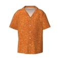 thumbnail image 1 of Disketp Men's Hawaiian Orange Glitter Print Shirts Button Down Holiday Beach Shirts-XX-Large, 1 of 7