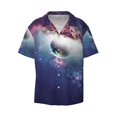 thumbnail image 1 of Disketp Men's Hawaiian Planets Stars And Galaxies Print Shirts Button Down Holiday Beach Shirts-Medium, 1 of 5