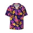 thumbnail image 1 of Disketp Men's Hawaiian Purple Flower Print Shirts Button Down Holiday Beach Shirts-Medium, 1 of 7