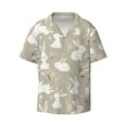 thumbnail image 1 of Disketp Men's Hawaiian Rabbit And Flower Print Shirts Button Down Holiday Beach Shirts-Small, 1 of 1