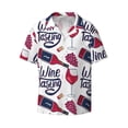 thumbnail image 1 of Disketp Men's Hawaiian Red Wine Glass Bottle Print Shirts Button Down Holiday Beach Shirts-Large, 1 of 7