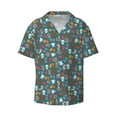 thumbnail image 1 of Disketp Men's Hawaiian Skull cute organ Print Shirts Button Down Holiday Beach Shirts-Small, 1 of 5