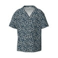 thumbnail image 1 of Disketp Men's Hawaiian Small White Flowers Print Shirts Button Down Holiday Beach Shirts-Small, 1 of 5