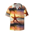 thumbnail image 1 of Disketp Men's Hawaiian Starfish Sunset Sea Beach Print Shirts Button Down Holiday Beach Shirts-X-Large, 1 of 1