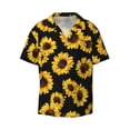 thumbnail image 1 of Disketp Men's Hawaiian Sunflower Print Shirts Button Down Holiday Beach Shirts-4X-Large, 1 of 7