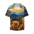 thumbnail image 1 of Disketp Men's Hawaiian Sunset Sky Sunflower Print Shirts Button Down Holiday Beach Shirts-Large, 1 of 5