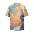 thumbnail image 1 of Disketp Men's Hawaiian Sunshine Colorful Cloud Rabbit Print Shirts Button Down Holiday Beach Shirts-XX-Large, 1 of 5