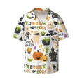 thumbnail image 1 of Disketp Men's Hawaiian Trick or Treat Print Shirts Button Down Holiday Beach Shirts-3X-Large, 1 of 7
