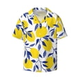 thumbnail image 1 of Disketp Men's Hawaiian Tropical Lemon Print Shirts Button Down Holiday Beach Shirts-Small, 1 of 7