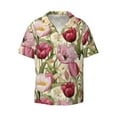 Disketp Men's Hawaiian Tulips Flowers Print Shirts Button Down Holiday