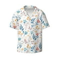 thumbnail image 1 of Disketp Men's Hawaiian Tulips Flowers Print Shirts Button Down Holiday Beach Shirts-Medium, 1 of 5