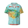thumbnail image 1 of Disketp Men's Hawaiian USA Tourist Map Print Shirts Button Down Holiday Beach Shirts-4X-Large, 1 of 7