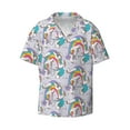 thumbnail image 1 of Disketp Men's Hawaiian Unicorn DoingYoga Print Shirts Button Down Holiday Beach Shirts-Large, 1 of 5