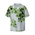 thumbnail image 1 of Disketp Men's Hawaiian Watercolor Green Leaves Print Shirts Button Down Holiday Beach Shirts-Large, 1 of 7