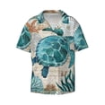 thumbnail image 1 of Disketp Men's Hawaiian Watercolor Sea Turtle Print Shirts Button Down Holiday Beach Shirts-4X-Large, 1 of 7