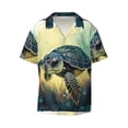 thumbnail image 1 of Disketp Men's Hawaiian Watercolor Turtle2 Print Shirts Button Down Holiday Beach Shirts-4X-Large, 1 of 7