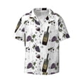 thumbnail image 1 of Disketp Men's Hawaiian Wine Bottles And Grapes Print Shirts Button Down Holiday Beach Shirts-Large, 1 of 7