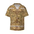 thumbnail image 1 of Disketp Men's Hawaiian World Map1 Print Shirts Button Down Holiday Beach Shirts-X-Large, 1 of 7
