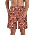 thumbnail image 1 of Disketp Men's Swim Trunks Hawaiian Breathable Surf Beach Swimsuits Mesh Lining Beach Shorts with Pockets-American Football1, 1 of 7