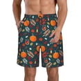 thumbnail image 1 of Disketp Men's Swim Trunks Hawaiian Breathable Surf Beach Swimsuits Mesh Lining Beach Shorts with Pockets-Autumn with Pumpkins, 1 of 7
