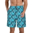 thumbnail image 1 of Disketp Men's Swim Trunks Hawaiian Breathable Surf Beach Swimsuits Mesh Lining Beach Shorts with Pockets-Seahorse, 1 of 7