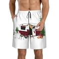 thumbnail image 1 of Disketp Men's Swim Trunks Hawaiian Breathable Surf Beach Swimsuits Mesh Lining Beach Shorts with Pockets-Vintage Buffalo Plaid Christmas Camper, 1 of 7