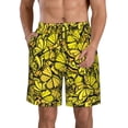 thumbnail image 1 of Disketp Men's Swim Trunks Hawaiian Breathable Surf Beach Swimsuits Mesh Lining Beach Shorts with Pockets-Yellow Butterflies, 1 of 7