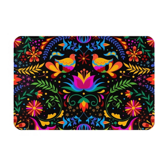 Disketp Mexican Flower Traditional1 Mat For Front Door Outside - Doormat Outdoor Entrance - Welcome Mats Outdoor,Outside Entry And Outdoor Entrance 16''X24''