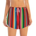 thumbnail image 1 of Disketp Mexican Serape Blanket Stripes Print Women's Shorts Workout Shorts for Athletic Gym Running Shorts with Phone Pockets Large, 1 of 8