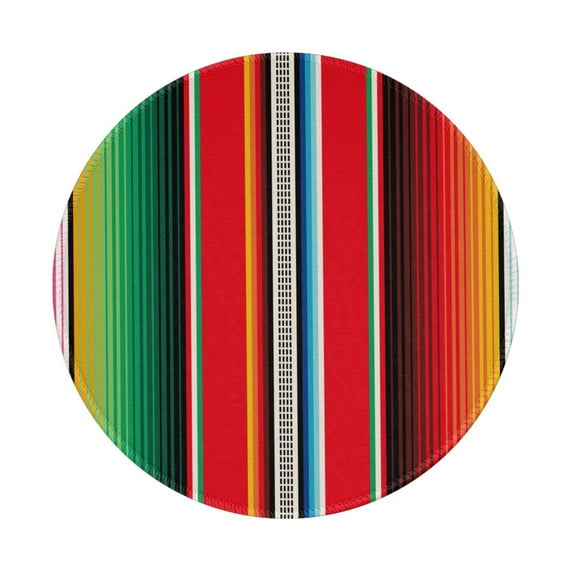 Disketp Mexican Serape Blanket Stripes Small Mouse Pad 7.9x7.9 Inches,Washable Round Mousepad For Office Laptop Computer,Non-Slip Rubber Base Mouse Pads For Wireless Mouse