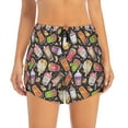 thumbnail image 1 of Disketp Milk Tea Print Women's Shorts Workout Shorts for Athletic Gym Running Shorts with Phone Pockets Small, 1 of 8