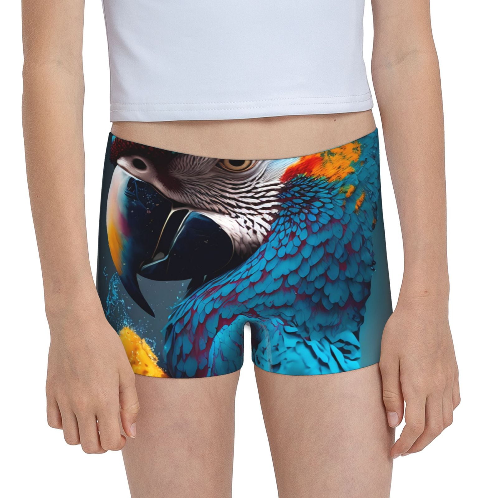 Disketp Modern Style Blue Parrot Girls Cotton Underwear Soft Shorts ...