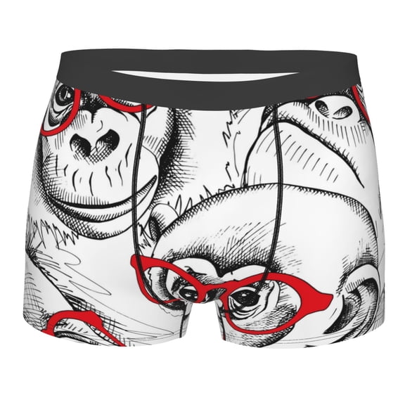 Disketp Monkey Men'S Boxer Briefs,Soft And Breathable Cotton Underwear With Comfortflex Waistband