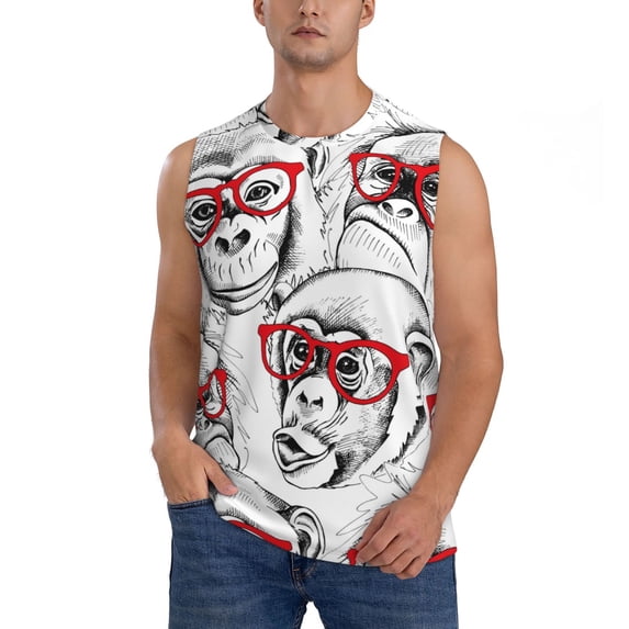 Disketp Monkey Sleeveless Tshirts For Men, Muscle Shirts For Men Dry Fit Tank Top-Xx-Large