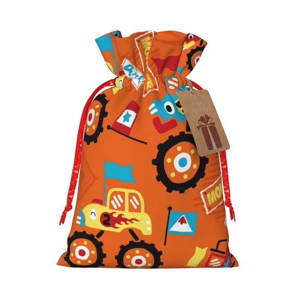 Disketp Monster Truck Gift Bags, Holiday Gift Wrap Christmas Bags for Gifts Christmas Sacks Ideal for Christmas Wrapping & Decorations Party Favors-Small