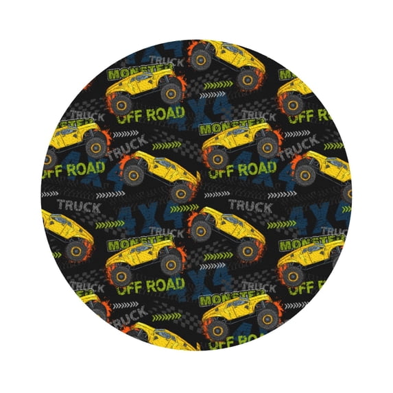 Disketp Monster Truck1 Funny Coasters,6 Pcs Leather Coasters With Holder, Perfect Housewarming Hostess Gifts,Protect Furniture From Water Marks Scratch And Damage