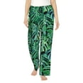 thumbnail image 1 of Disketp Monstera Leaves Print Women'S Comfy Pajama Pants Casual Drawstring Palazzo Lounge Wide Leg Pants, 1 of 9