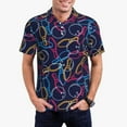 thumbnail image 1 of Disketp Multicolor Bowling for Men's Polo Shirts Short Sleeve Golf Shirt for Men Athletic Short Sleeve-X-Large, 1 of 6