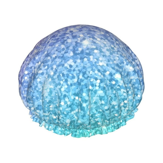 Disketp Multicolor Glitter Shower Caps,Reusable Shower Cap For Women, Double Layer Waterproof Hair Cap, Large Size For All Hair Lengths,For Girls Spa Home Salon Use
