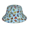 thumbnail image 1 of Disketp Multicolored Butterflies Print Reflective Bucket Hat Beach Hat Summer Travel Sun Hats Fisherman Cap, 1 of 8