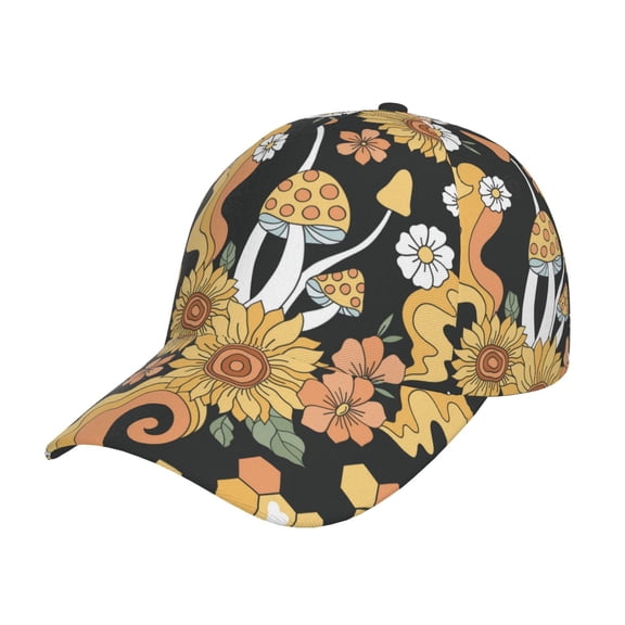 Disketp Mushrooms Honeycomb Print Baseball Caps For Outdoor Sports Fashion Casual Outdoor Caps Men Women