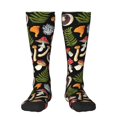 thumbnail image 1 of Disketp Mushrooms Print Unisex Contrast Color Stockings Lightweight Breathable Ventilation Ankle Contrast Color Stockings, Contrast Color Stockings for Daily, 1 of 6