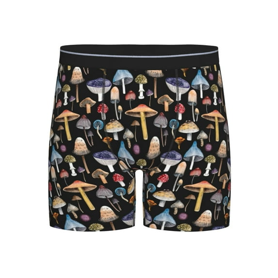 Disketp Mushrooms and Leaves Men's Boxer Briefs Men’s Underwear Boxer Briefs for Men