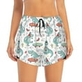 thumbnail image 1 of Disketp Music Lover Dinosaur Print Women's Shorts Workout Shorts for Athletic Gym Running Shorts with Phone Pockets, 1 of 8