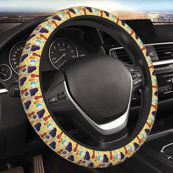 Disketp Musical Instruments Elastic Microfiber Steering Wheel Cover for Truck,SUV,Cars,Universal 15 inch,Anti-Slip