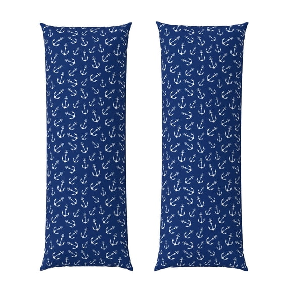 Disketp Nautical Anchors Print Body Pillow Cover - Super Soft 20x54 Body Pillow Case,Long Side Hidden Zipper