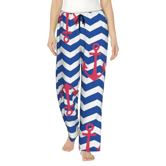 Disketp Nautical Anchors for Women's Pajama Pants - Ultra Soft Fleece Sleep and Lounge Pants (Size: S-3XL)-X-Large